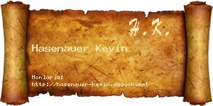 Hasenauer Kevin névjegykártya